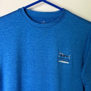 Vineyard Vines Blue Long Sleeve Tee in Performance fabric.